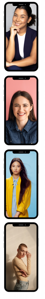 HEADSHOT PHOTOS ON A PHONE SCREEN